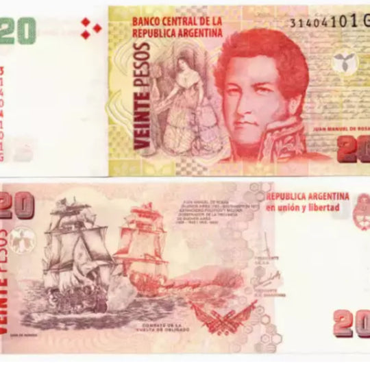 2018 Argentina 20 Pesos BANKNOTE CURRENCY UNC