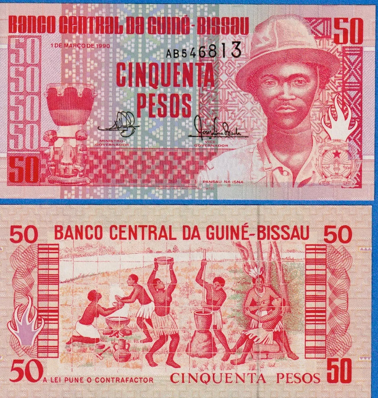 1990 GUINEA BISSAU 50 Pesos Banknote UNC