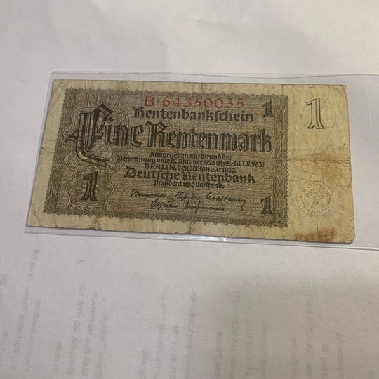 Germany bank certificatebanknoteA pension mark Berlin 30. January 1937