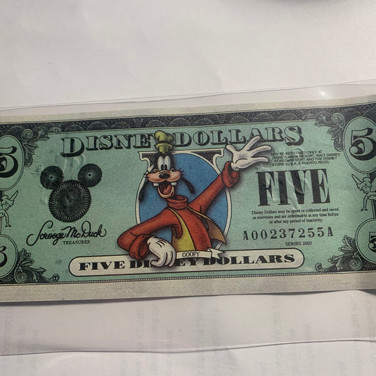 2003 Disney Dollar $5 Goofy Series Uncirculated