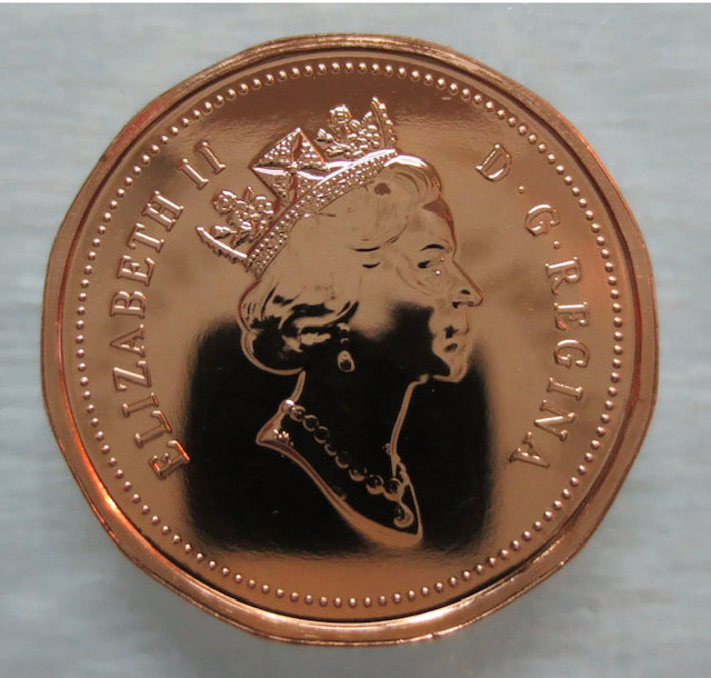 1990 Proof Like Canadian 1-Cent Maple Leaf Twig Penny BU