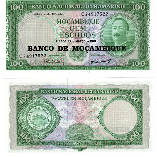 1976 Mozambique Banknote P117 100 Escudos UNC