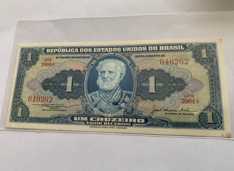 1944 - Republica Dos Estados Do Brasil, BRAZIL - 1 Cruzeiro Banknote