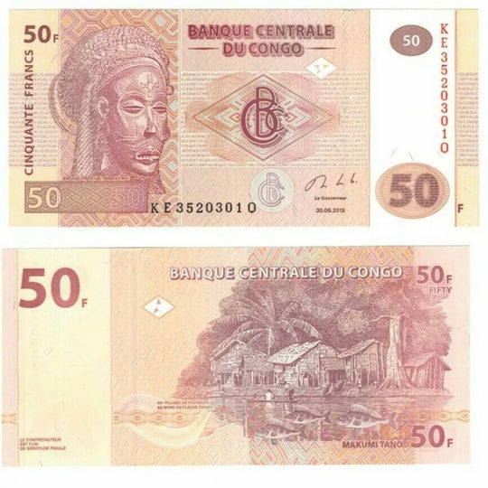 2013 Congo Democratic Republic  Banknote 50 Francs  UNC