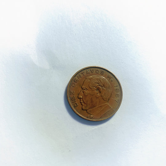 1967 Mexico Circulated Ten Centavo Coin VF