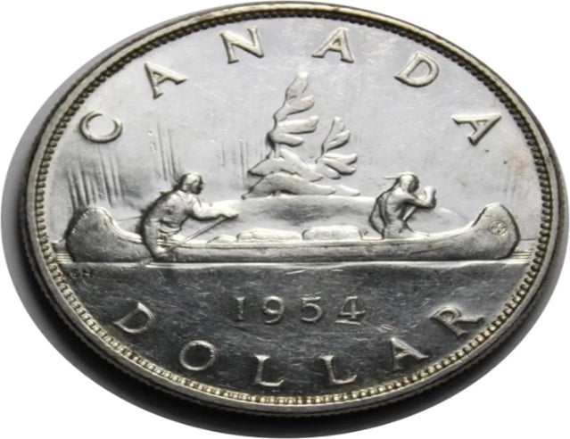 1954 Canada Silver Dollar collectible Coin AU***