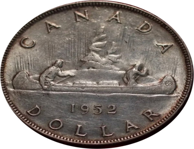 1952 Canada Silver Dollar collectible Coin AU***