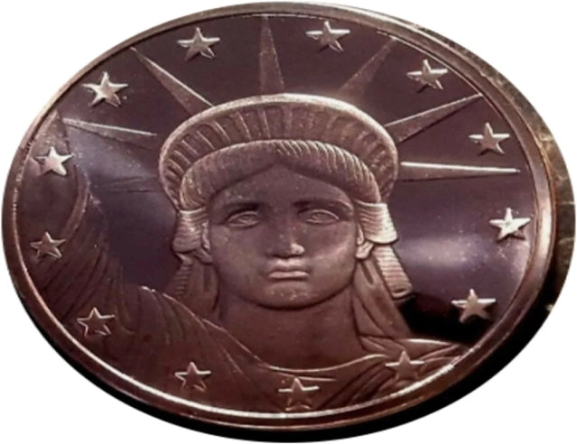 Liberty Head with Guns & Eagle 1oz. Pure Copper Bullion Round***