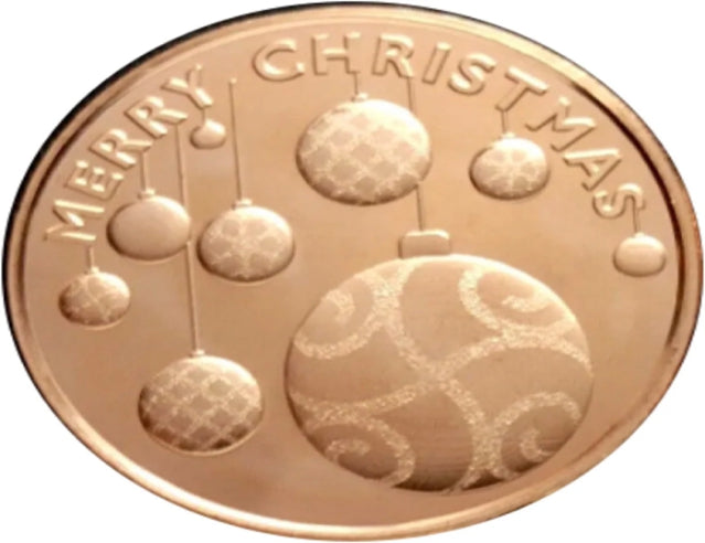 Christmas Ornaments - 1oz. Pure Copper Bullion Round**