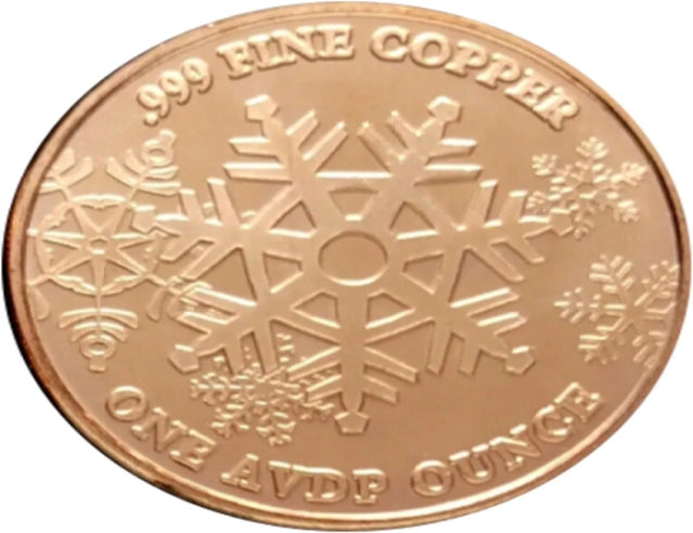 Christmas Ornaments - 1oz. Pure Copper Bullion Round**