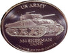 Char Sherman de l'armée américaine 1oz. Ronde de lingots de cuivre pur***