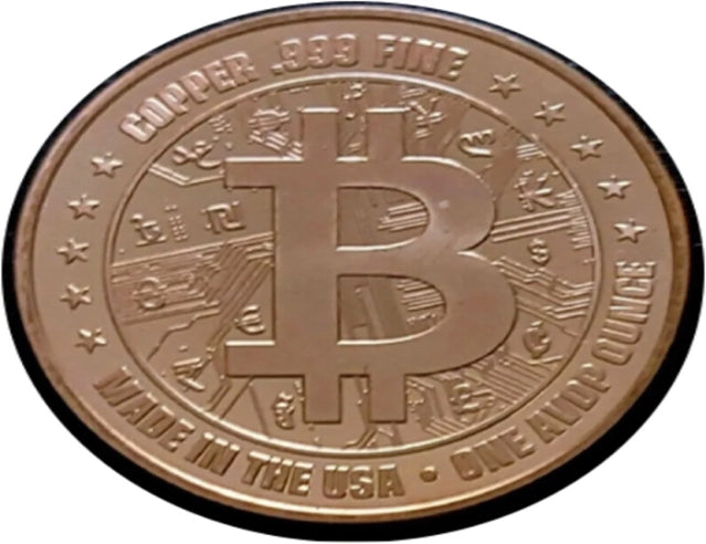 Bitcoin Digital Currency 1oz. Pure Copper Bullion Round***