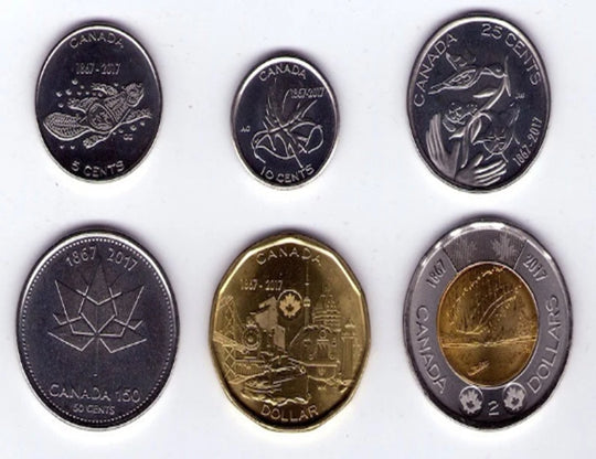 Ensemble de cinq pièces du Canada 2017 Pièces de première frappe Ensemble de collection de 6 pièces Faible tirage***