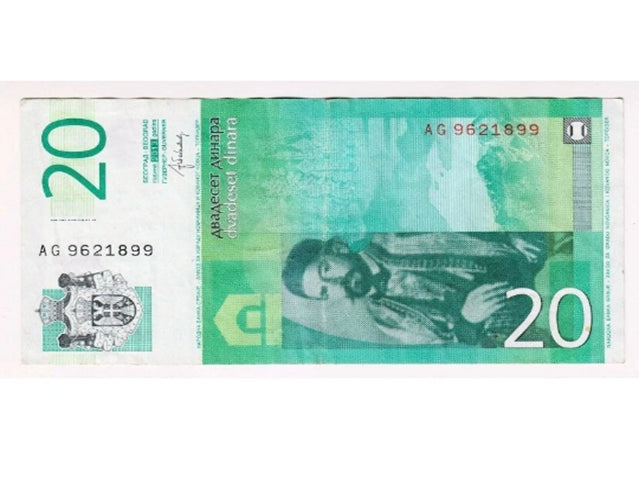 2013 Serbie 20 Dinara Papier-monnaie Billets Monnaie