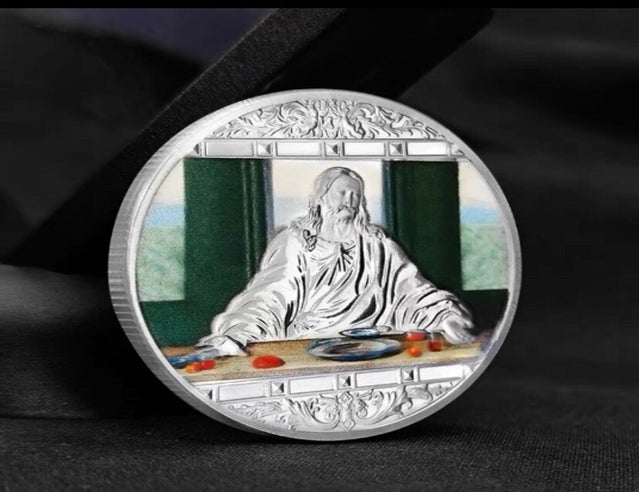 Jesus’ last supper Commemorative Medallion foreign gifts gold and silver plated diamond coins Da Vinci crafts collection#LCR01