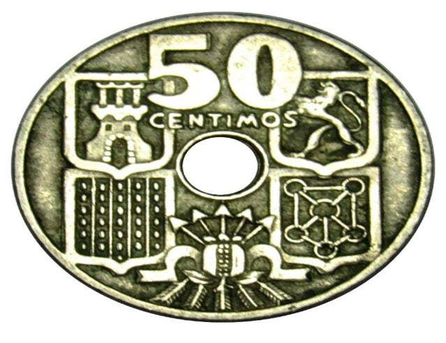 1949 Espagne 50 Centimos Nice Coin Cuivre TTB *