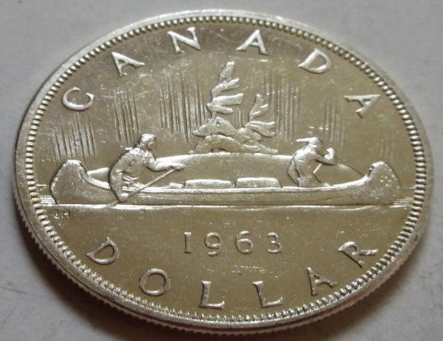 1963 Canada Silver 1 Dollar Coin UNC belle pièce *