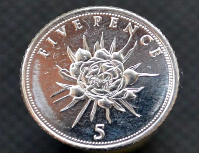 2016 Britische Gibraltar-Münze 5 Pence Plant Flower Queen 17,5 mm