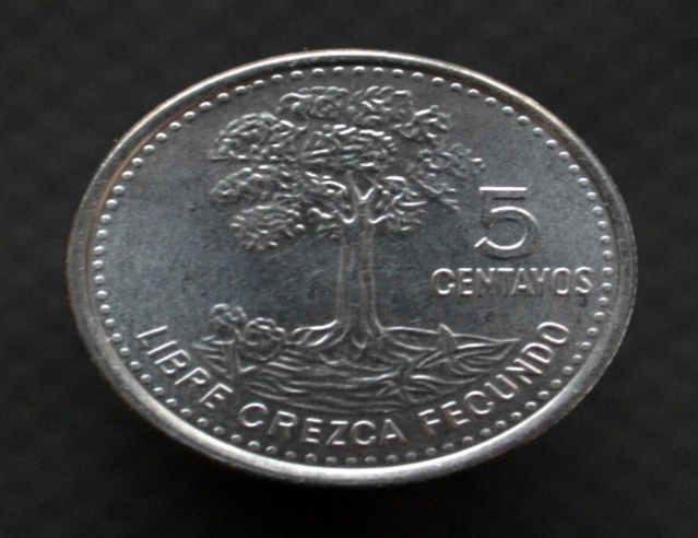 2010 Guatemalan Coin 5 Cent Year Random year