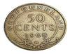 Terre-Neuve 1908 Argent 50 Cents Très Fin