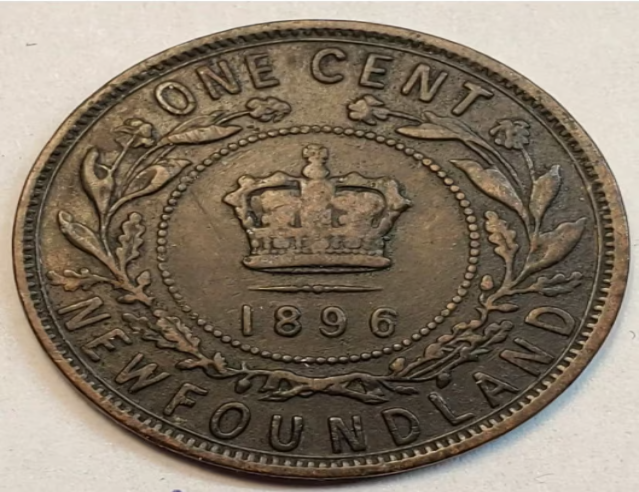 1896 Terre-Neuve Canada Grand One Cent 1 Penny VICTORIA Haute qualité