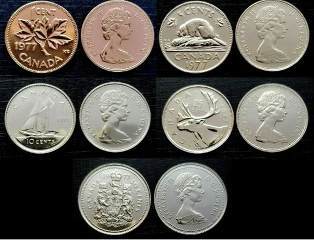 1980-1989 Kanada Proof-ähnliches Fünf-Münzen-Set *