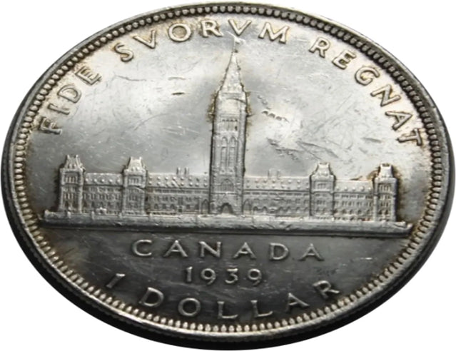 Pièce de collection commémorative du dollar en argent du Canada de 1939 AU***