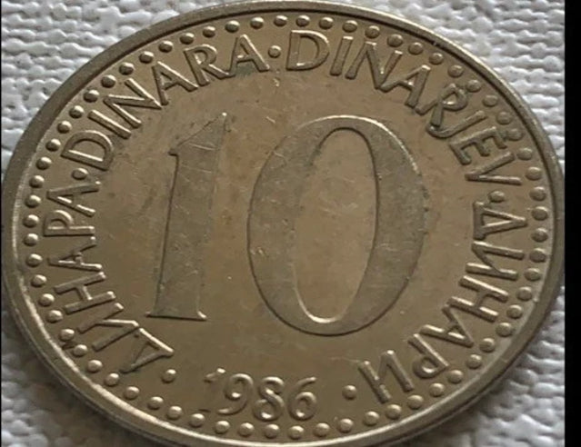 1975 - 1986 Yugoslavia 10 dinara VF