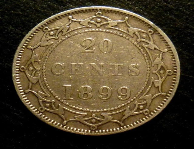 Neufundland 1899 Silber 20 Cent Sehr fein Groß 9