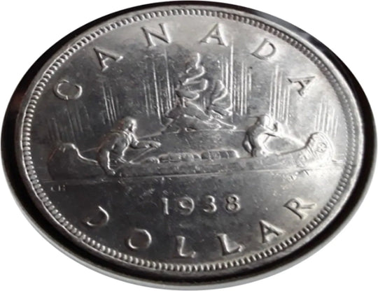 1938 Canada Silver Dollar collectible rare Coin AU***