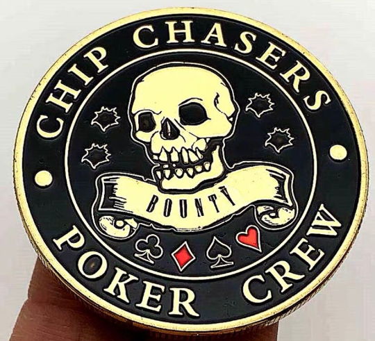 Lucky Coin - Poker Crew Coin dans une capsule de protection en plastique gravée en cuivre