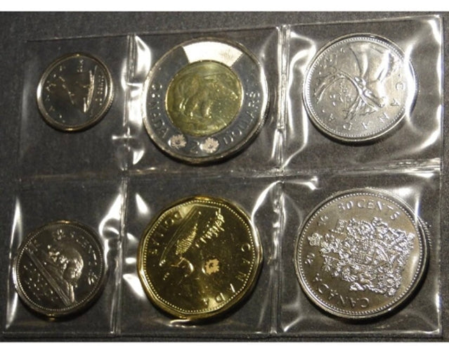 Canada 2014 6 coins set 2 dollars, 1 dollar, 50 cents 25 cents ,10 cents, 5 cents collection set***