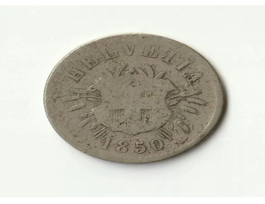 1850 bb switzerland - helvetia 5 rappen billon coin