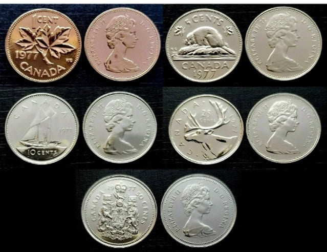 1970-1979 Kanada Proof wie Fünf-Münzen-Set ***