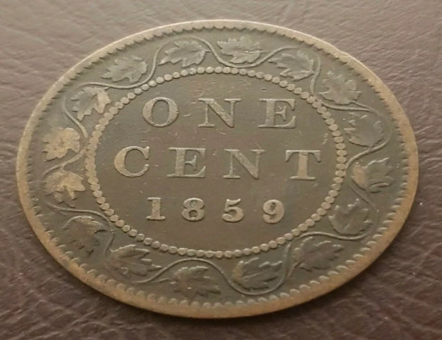 1859 queen Victoria  Narrow 9 Large Penny coin