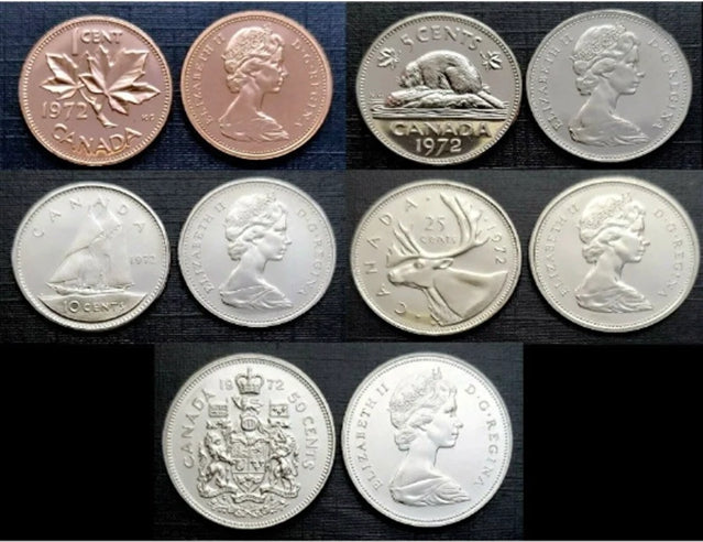 1970-1979 Kanada Proof wie Fünf-Münzen-Set ***