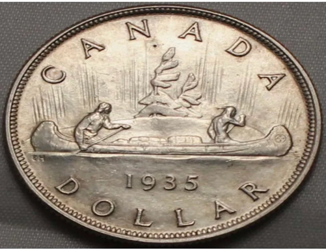 1936 Canada Silver Dollar collectible rare Coin AU***