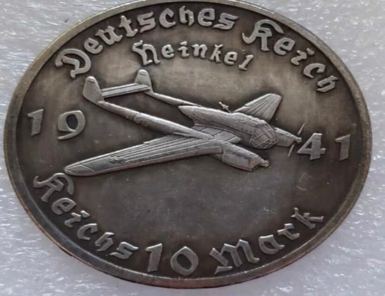 Weapon Coin - Germany 1941-1944 Air fighter Coin in Protective Plastic Capsule Copper Engraved #WE02-05