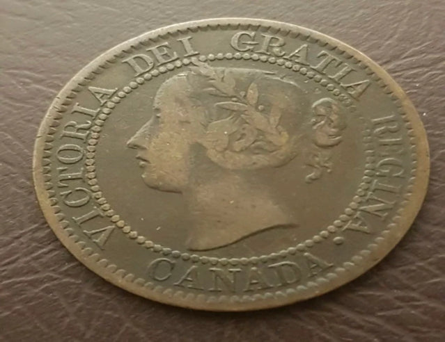 1859 queen Victoria  Narrow 9 Large Penny coin