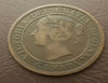 1859 queen Victoria  Narrow 9 Large Penny coin