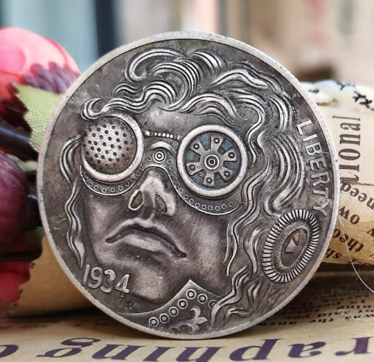 Hobo Coin - Morden Human -Craft Gift Coin dans une capsule de protection en plastique gravée en cuivre #AR14