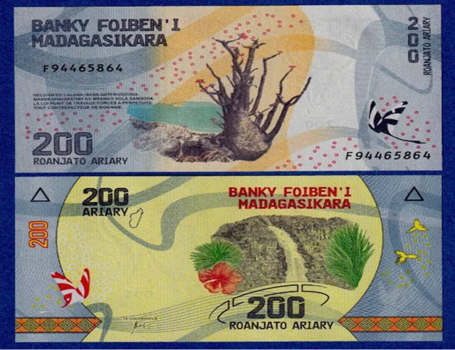 Madagascar 200 Ariary, 2017 P-98 UNC Billet - Palmier de Madagascar