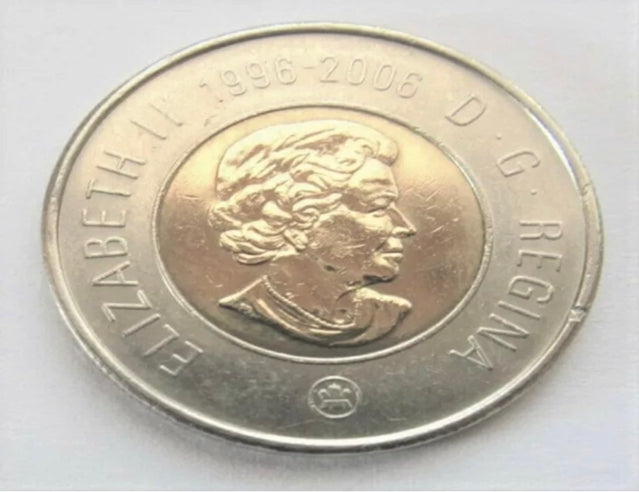 Canada 1996 - 2006 Toonie Canadien 2 Dollars Rare Twoonie Deux Dollar DOUBLE DATE***