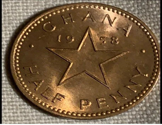 1958 Ghana 1/2 Penny VF