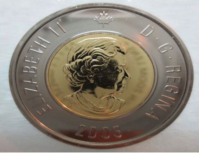 2003 « W » Canadian Prooflike Toonie (2,00) - Nouvelle effigie***