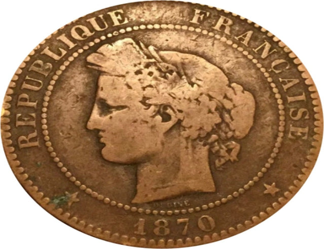 1870 France Pièce de 10 centimes TTB ***