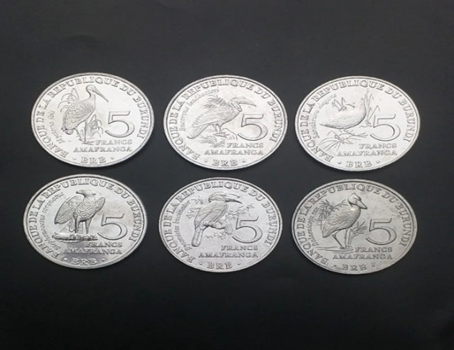 Burundi gefährdete Wildvögel 6-Münzen-Set Sammlungsset Weltmünzset Super Value UNC