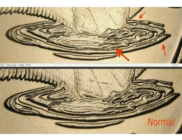 Canada 2012 1 Lucky Loonie BU - Error ( Die Chips in Water Lines ）