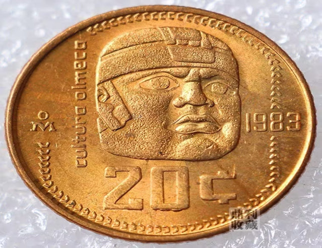 1983 Mexique 20 pesos Maya pièces de cuivre BU