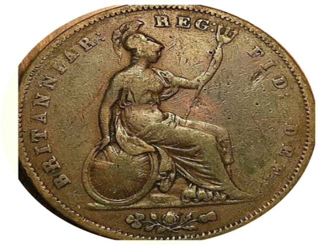 1853 Great Britain victoria penny***